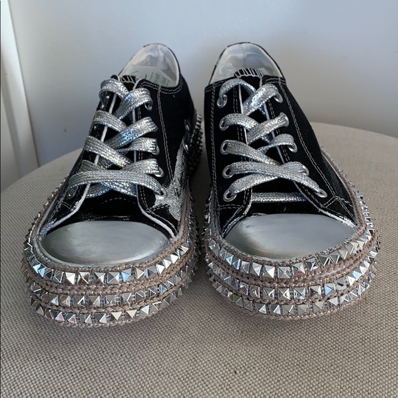 Scarpi’s Black/Silver Studded Sneakers - Picture 4 of 6